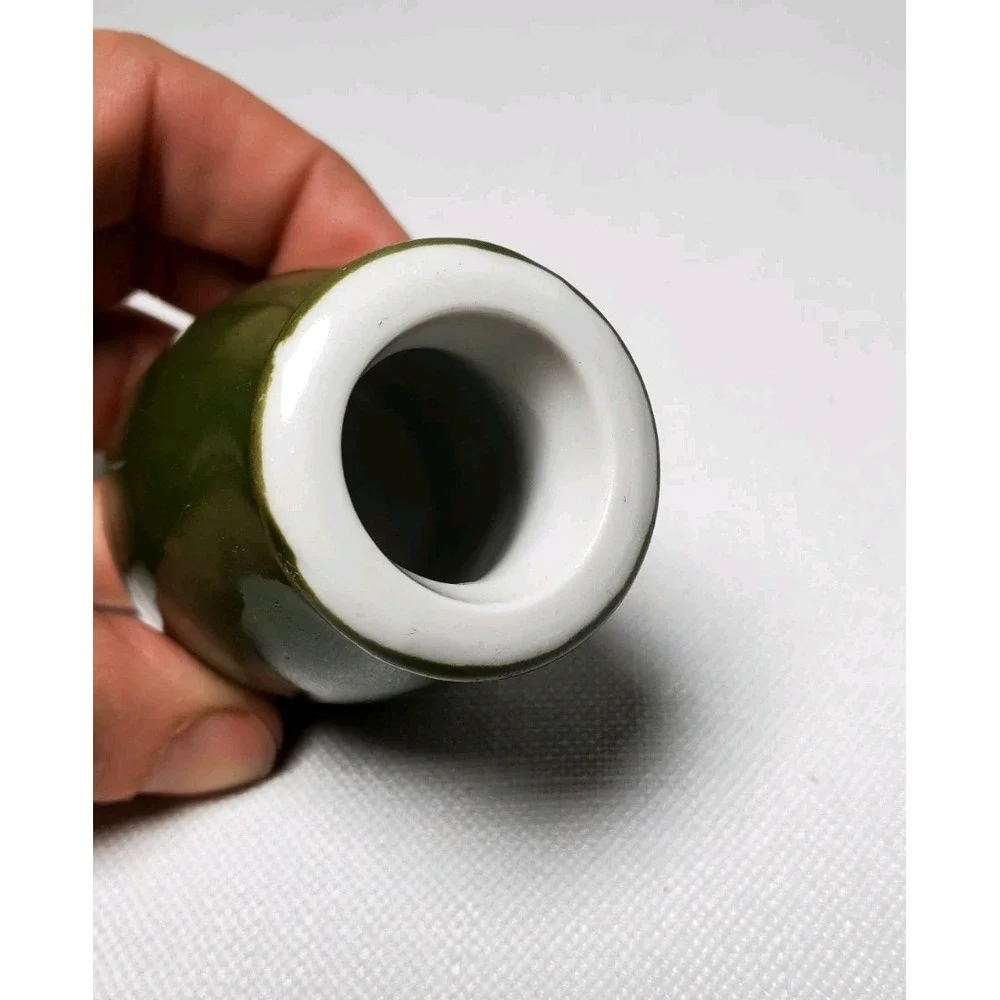 Hull Pottery Green Mini Bud Vase‎ Vintage Gloss Glaze Made In USA